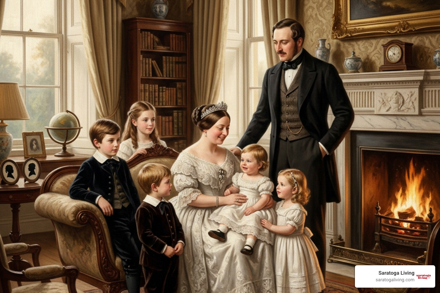 Queen Victoria and Prince Albert surrounded by their children Queen Victoria and Prince Albert surrounded by their children