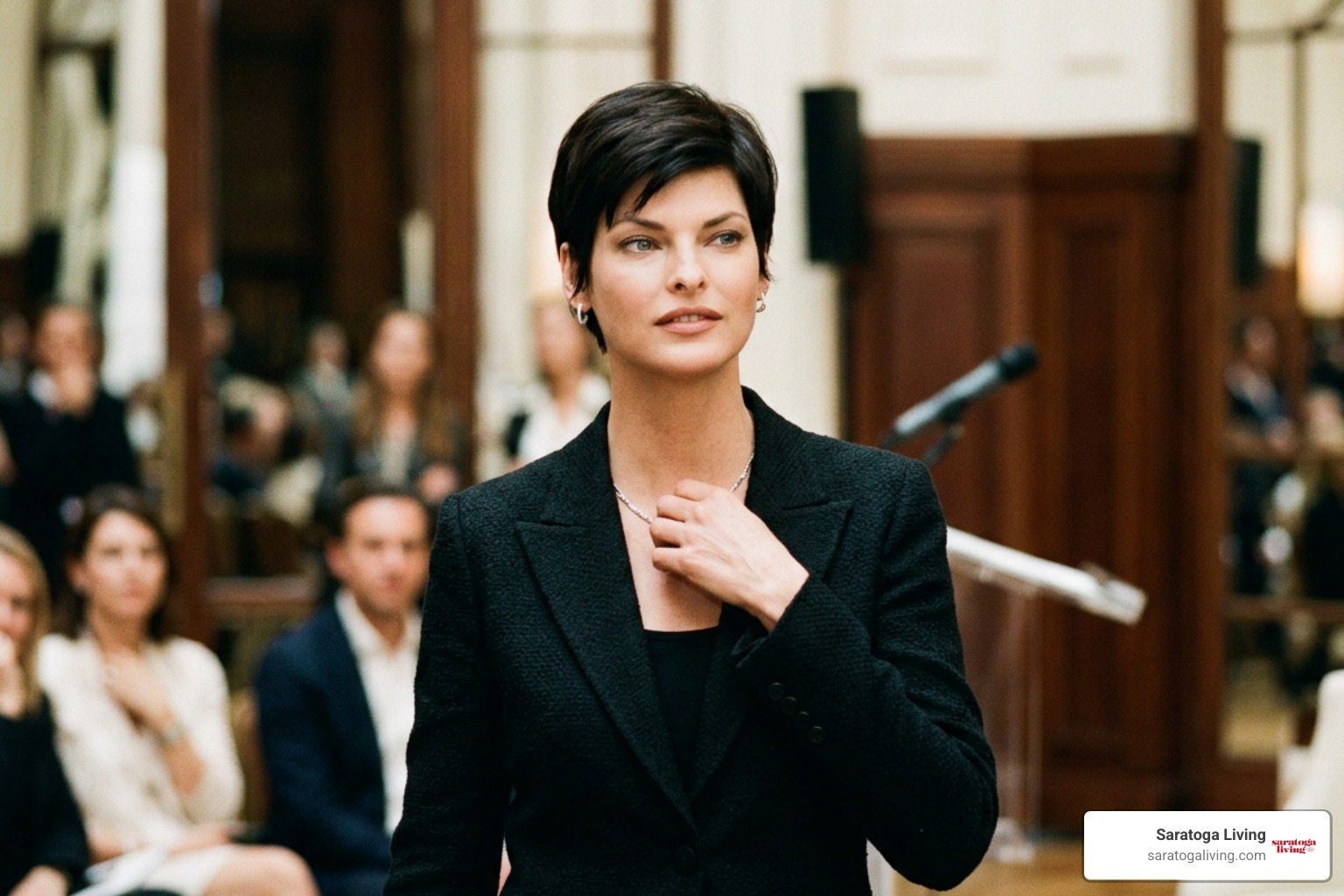 Linda Evangelista walking the Chanel haute couture runway