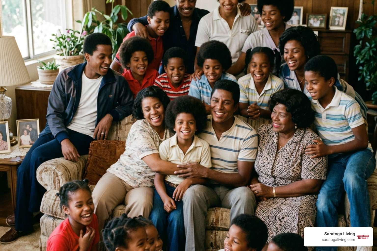 Young Jaafar Jackson with his family