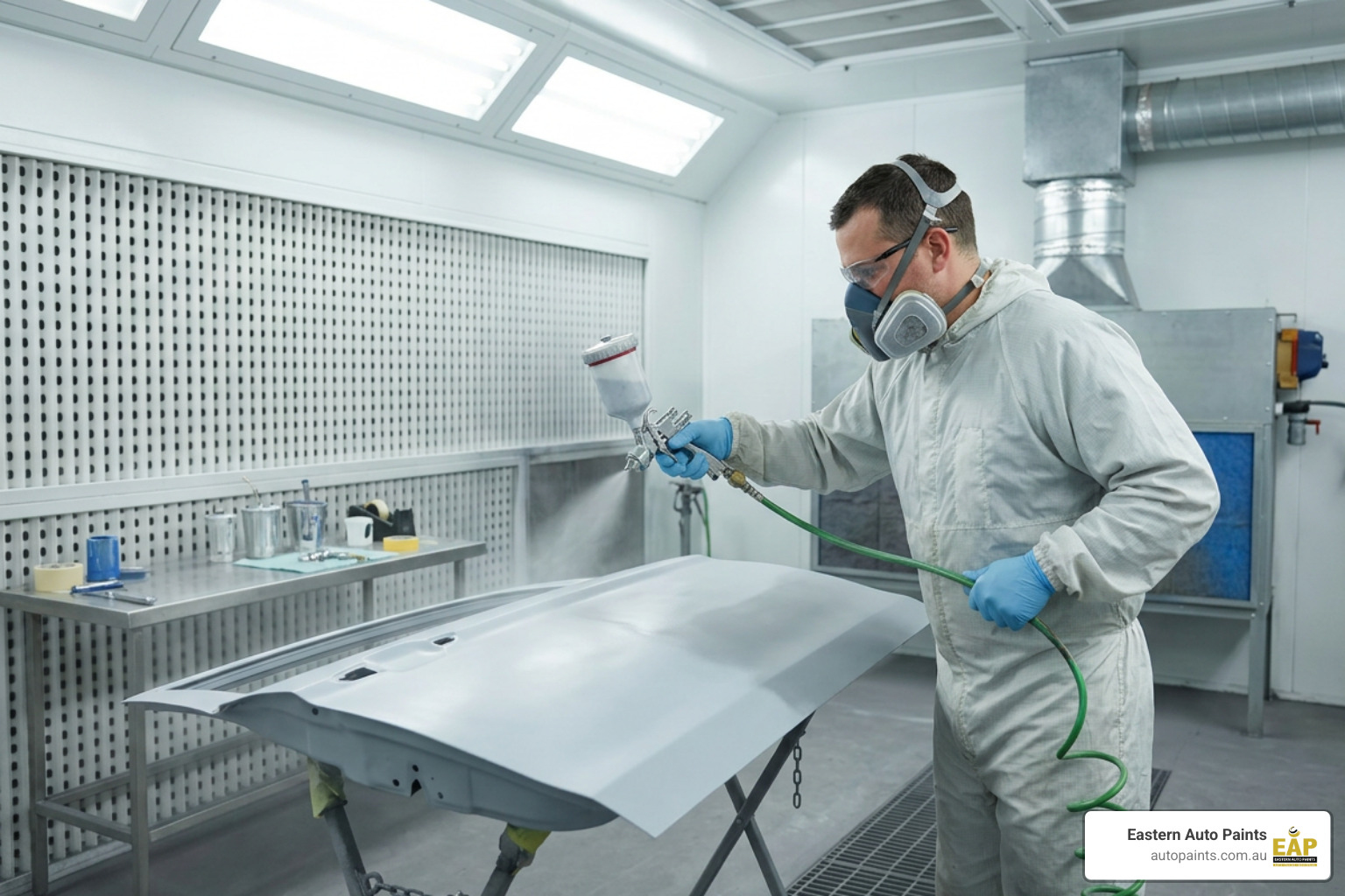High build primer application in spray booth