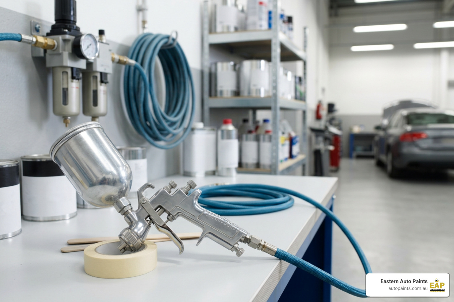 Professional gravity feed spray gun and filtration equipment