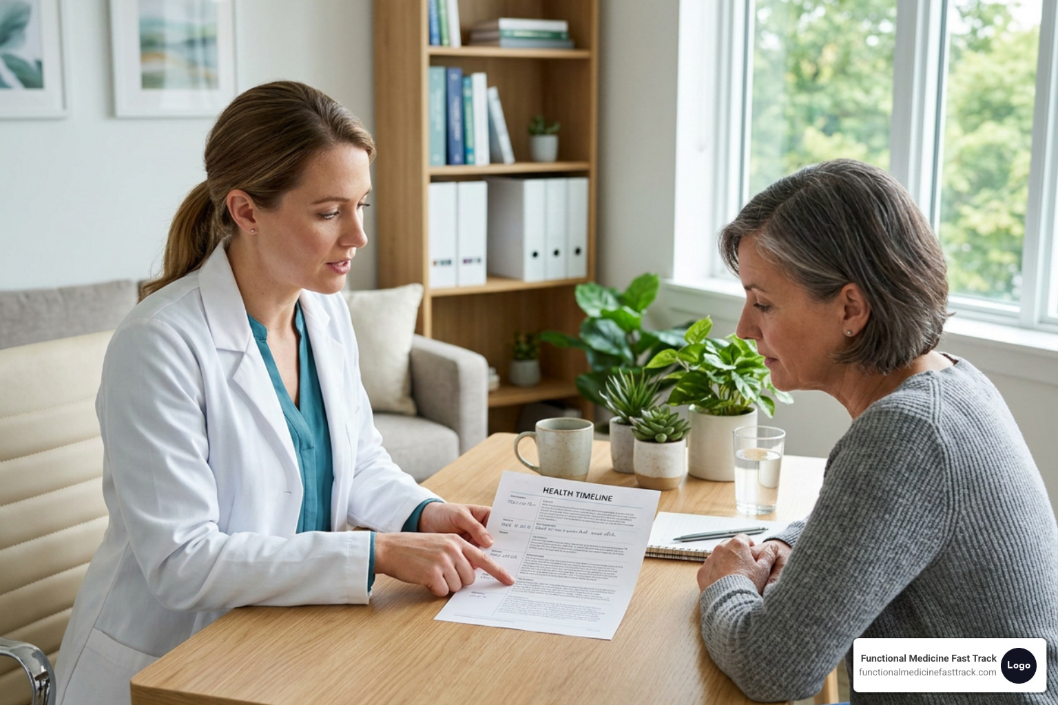 practitioner conducting a detailed clinical functional nutrition consultation