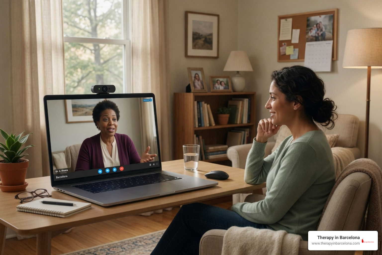 A secure virtual therapy session setup