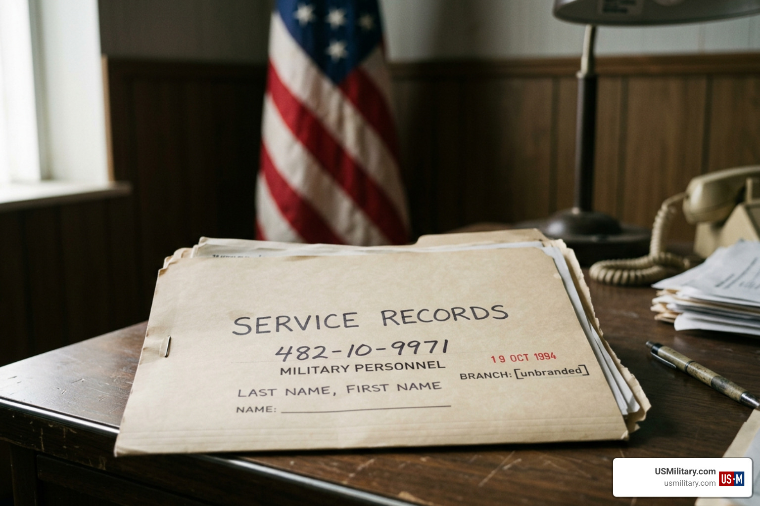 Military service records folder Military service records folder