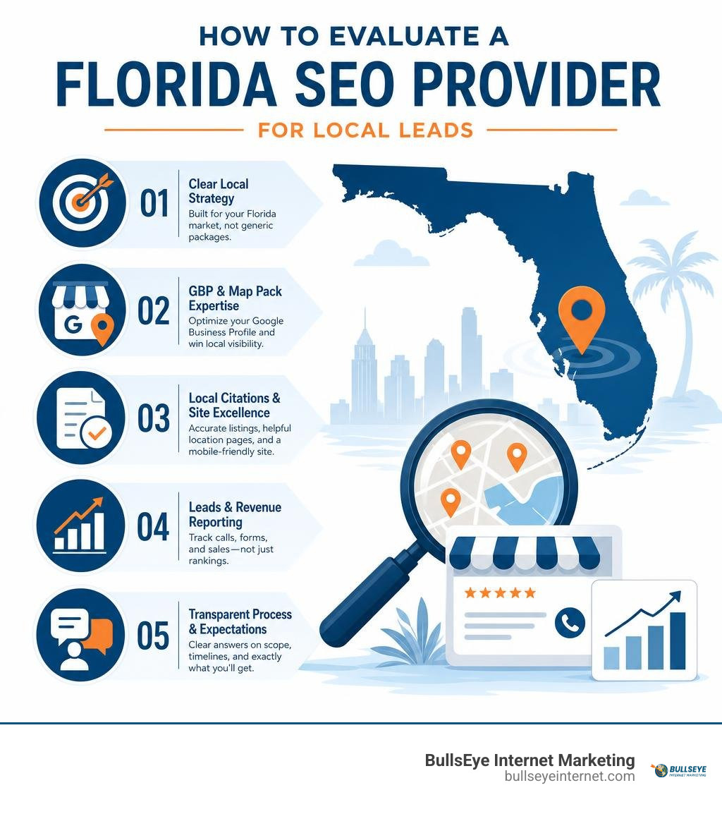 How to evaluate a Florida SEO provider for local leads infographic How to evaluate a Florida SEO provider for local leads infographic