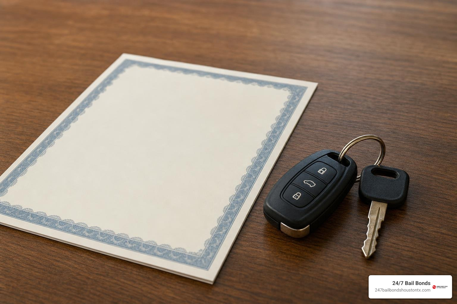 property title and vehicle keys representing collateral assets