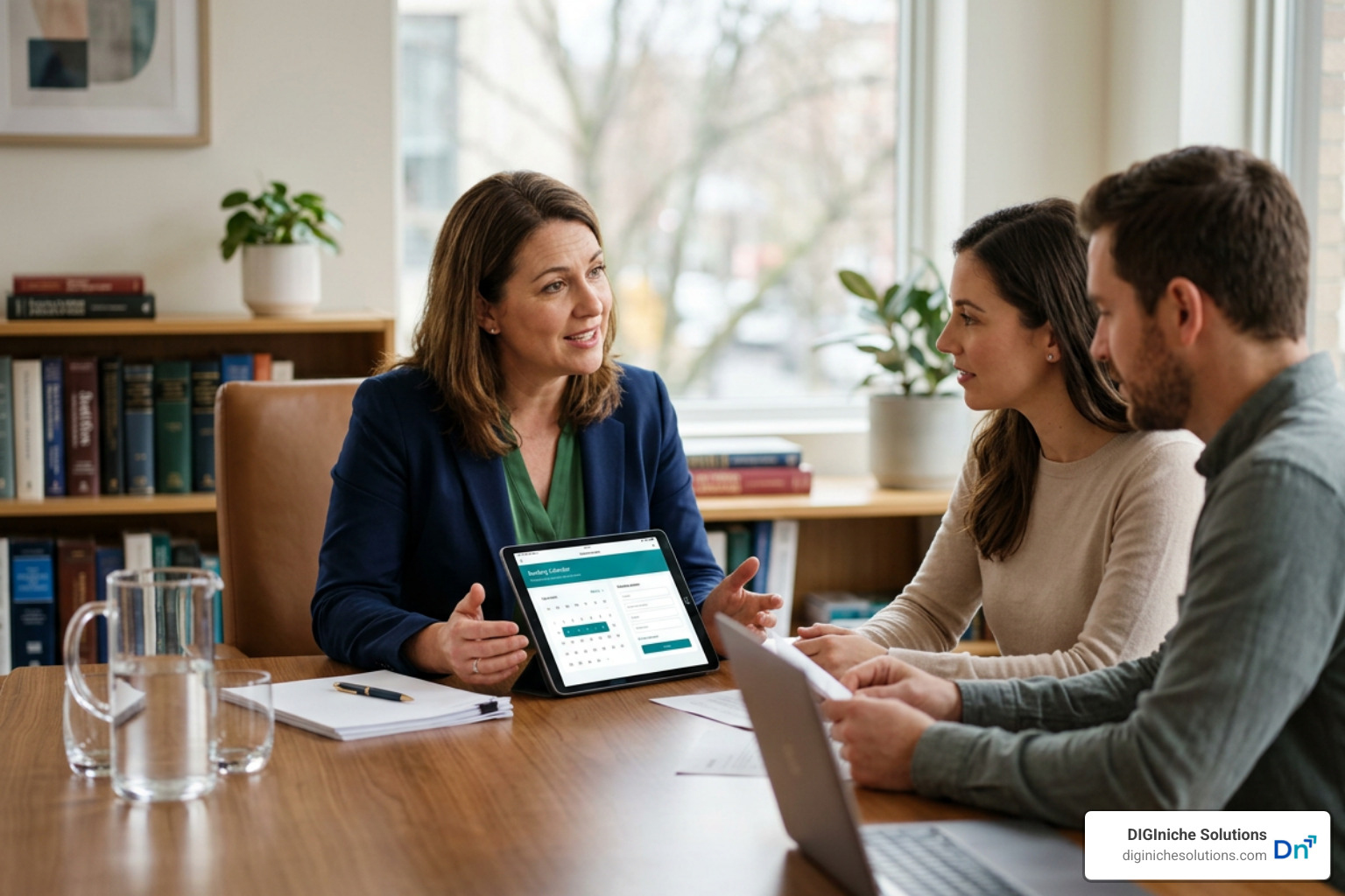 mobile-responsive family law consultation booking interface