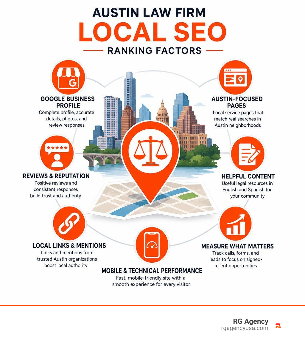 Austin law firm local SEO ranking factors infographic Austin law firm local SEO ranking factors infographic
