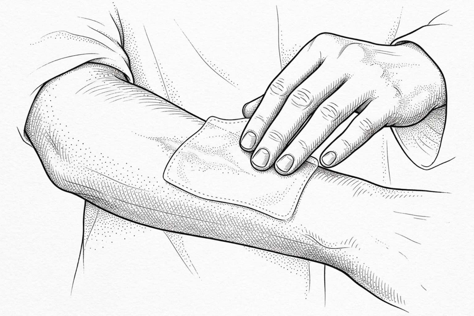 medical grade silicone gel sheet applied to forearm medical grade silicone gel sheet applied to forearm