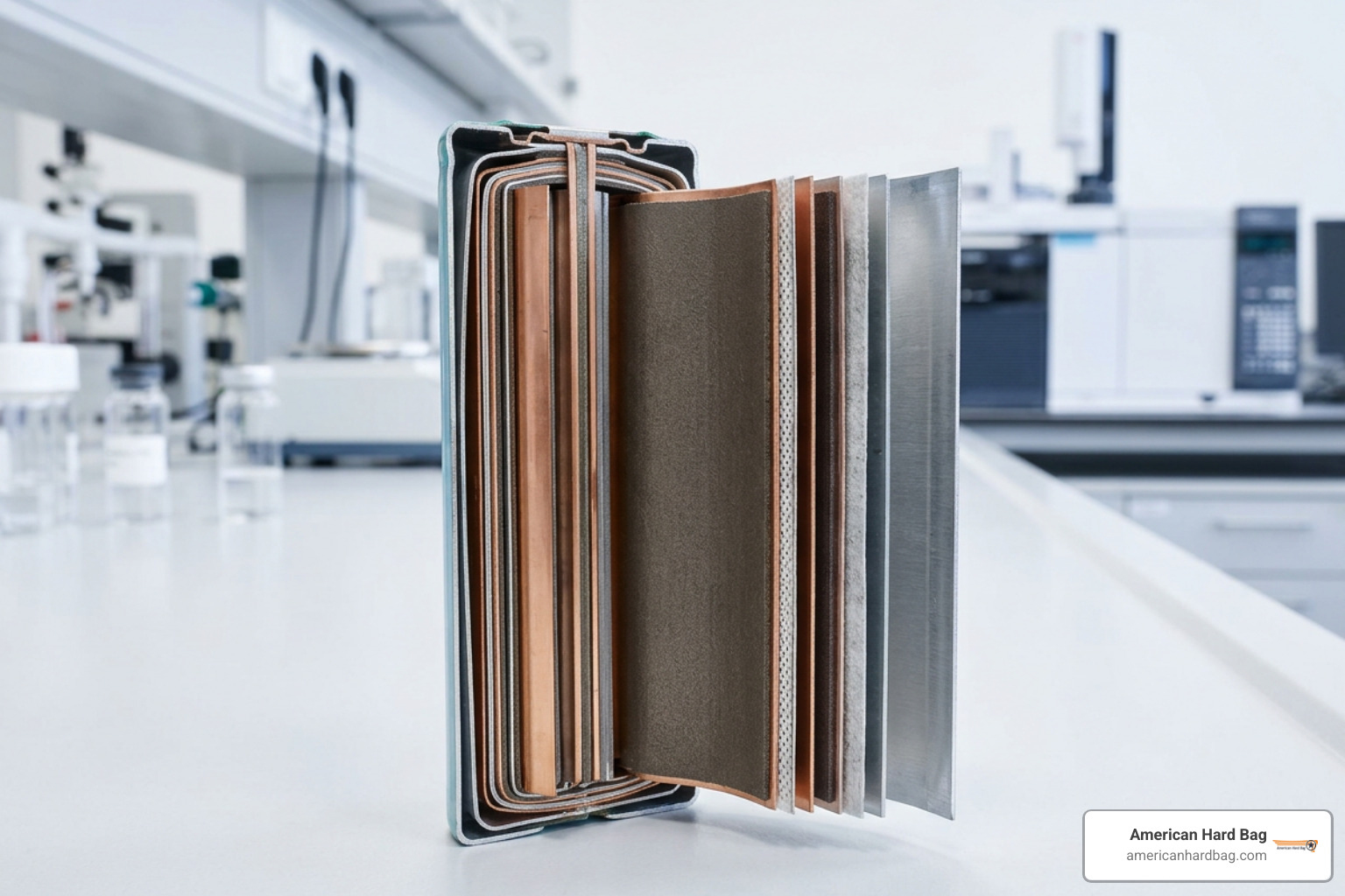 Internal cell layers of a modern lithium battery
