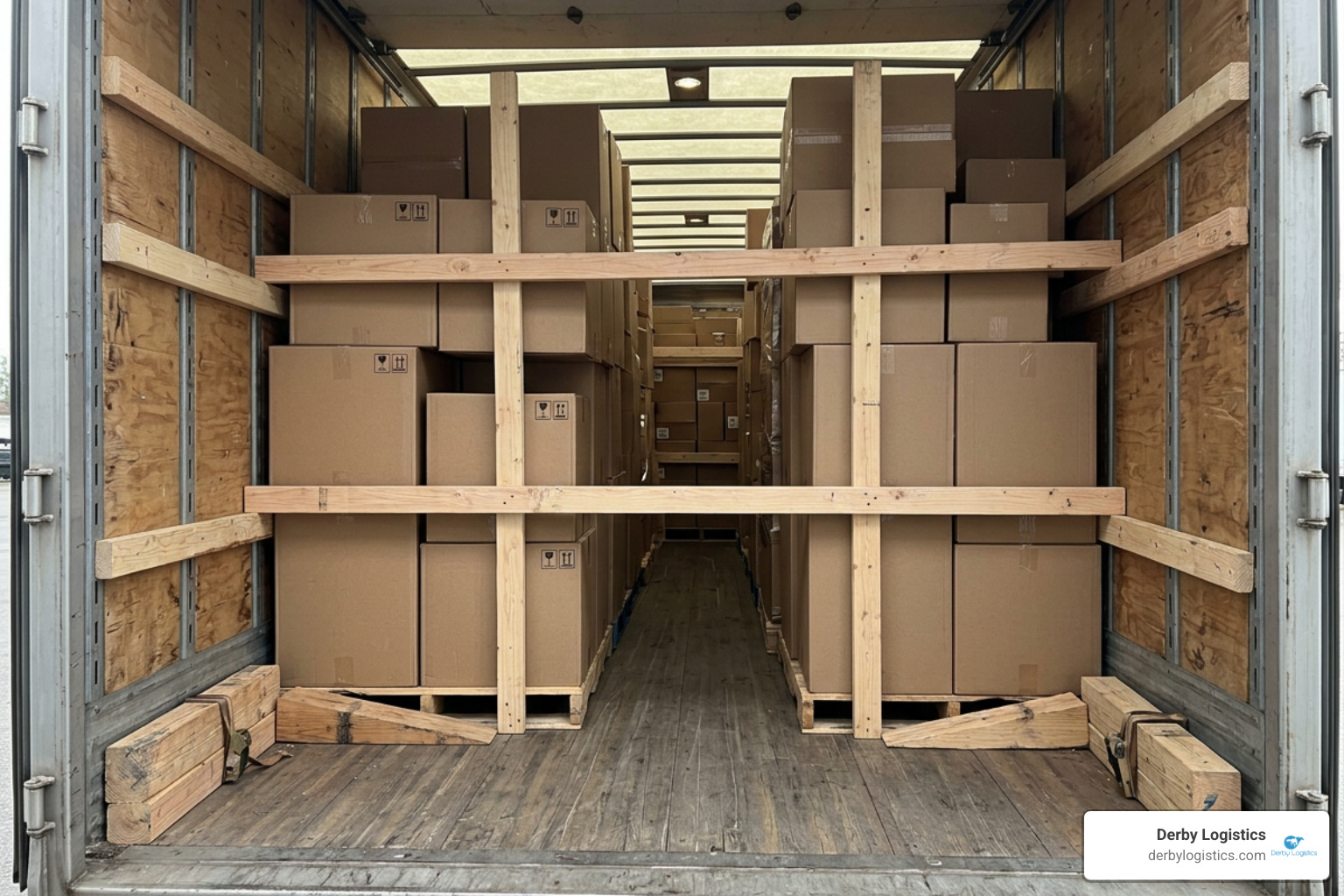 block and brace techniques for securing floor-loaded cargo in a dry van