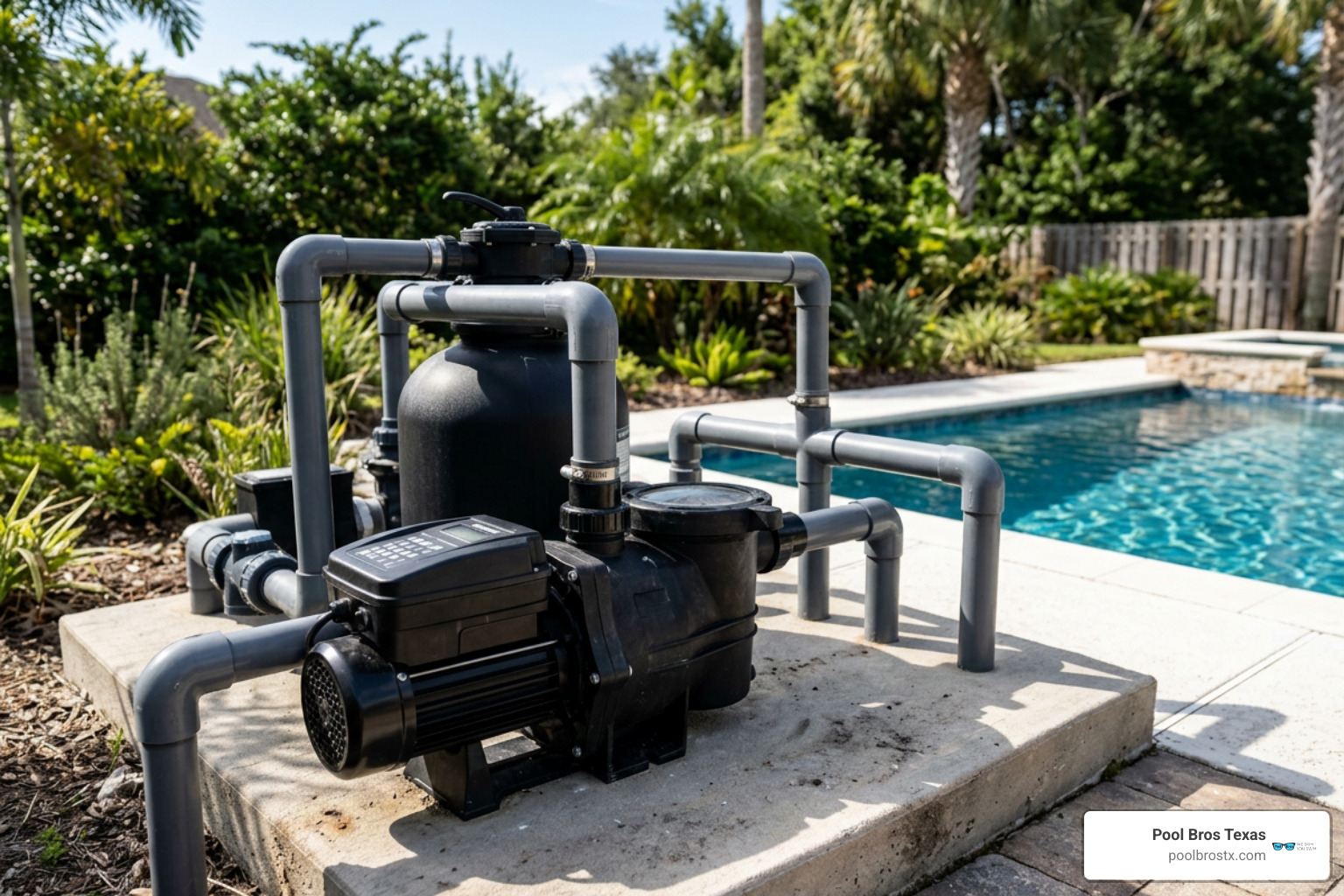 energy-efficient variable-speed pool pump installed on outdoor pad energy-efficient variable-speed pool pump installed on outdoor pad