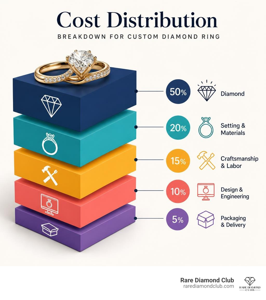 cost distribution breakdown for custom diamond ring design infographic cost distribution breakdown for custom diamond ring design infographic