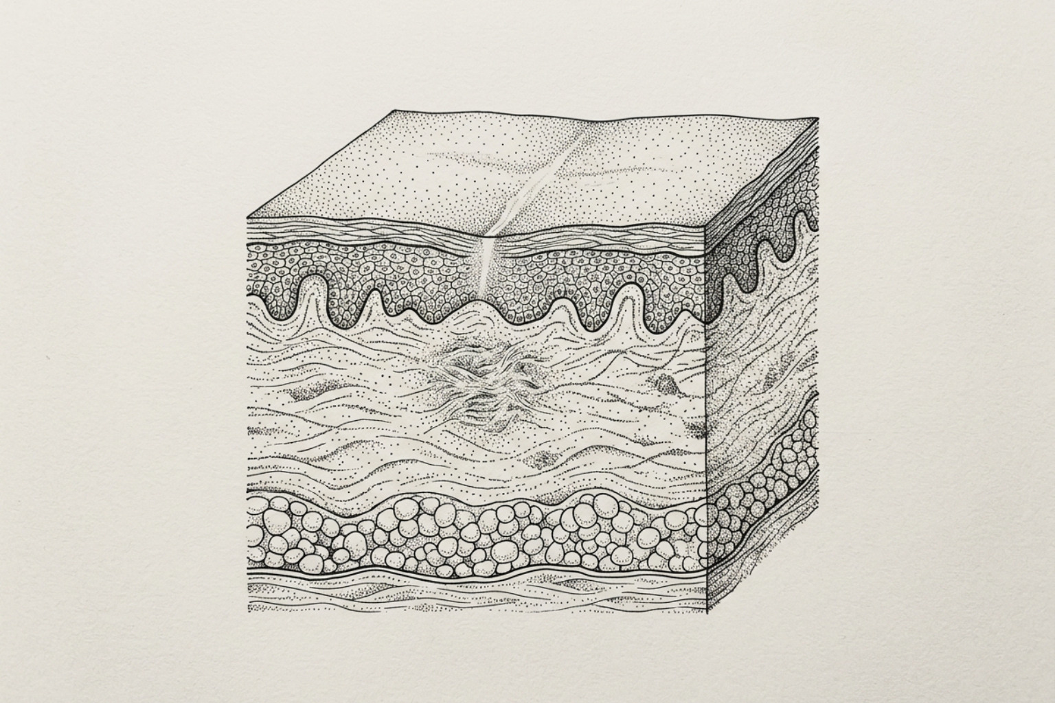 dermatology illustration of skin layers and scar dermatology illustration of skin layers and scar