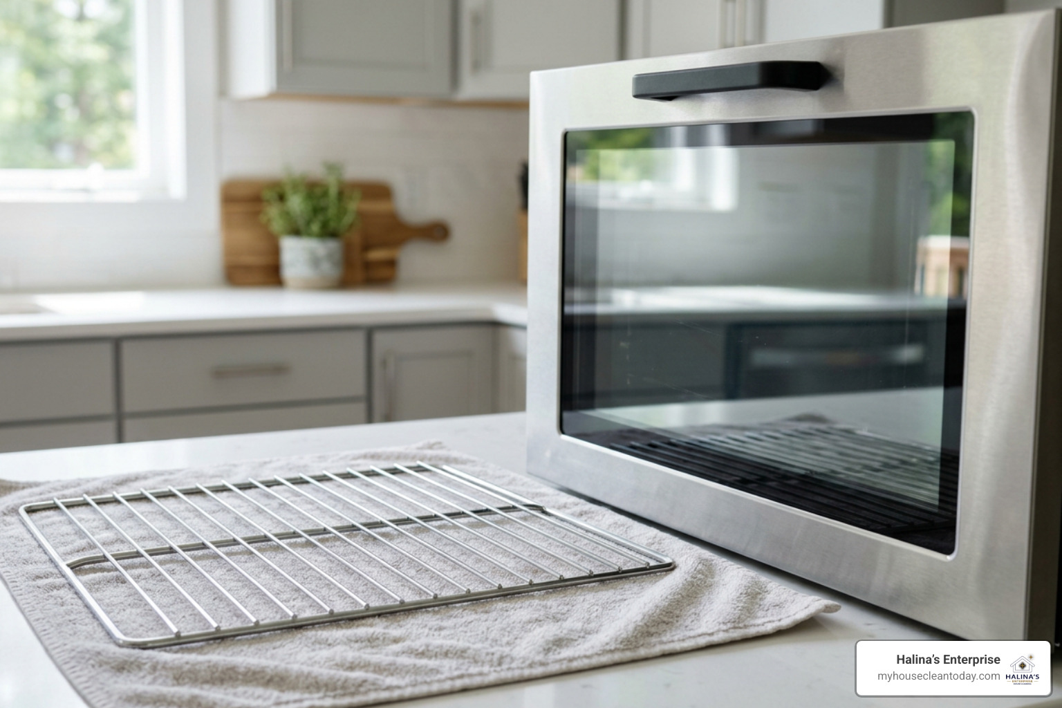 sparkling clean oven rack and streak free door glass