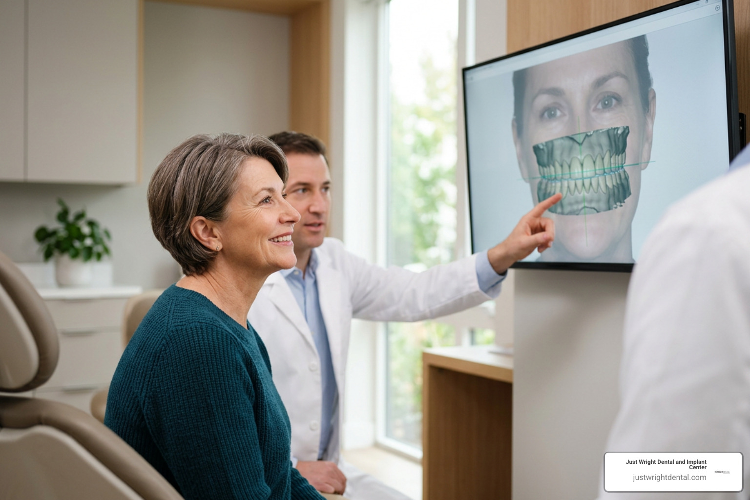 Adult patient consulting digital 3D smile design plan Adult patient consulting digital 3D smile design plan