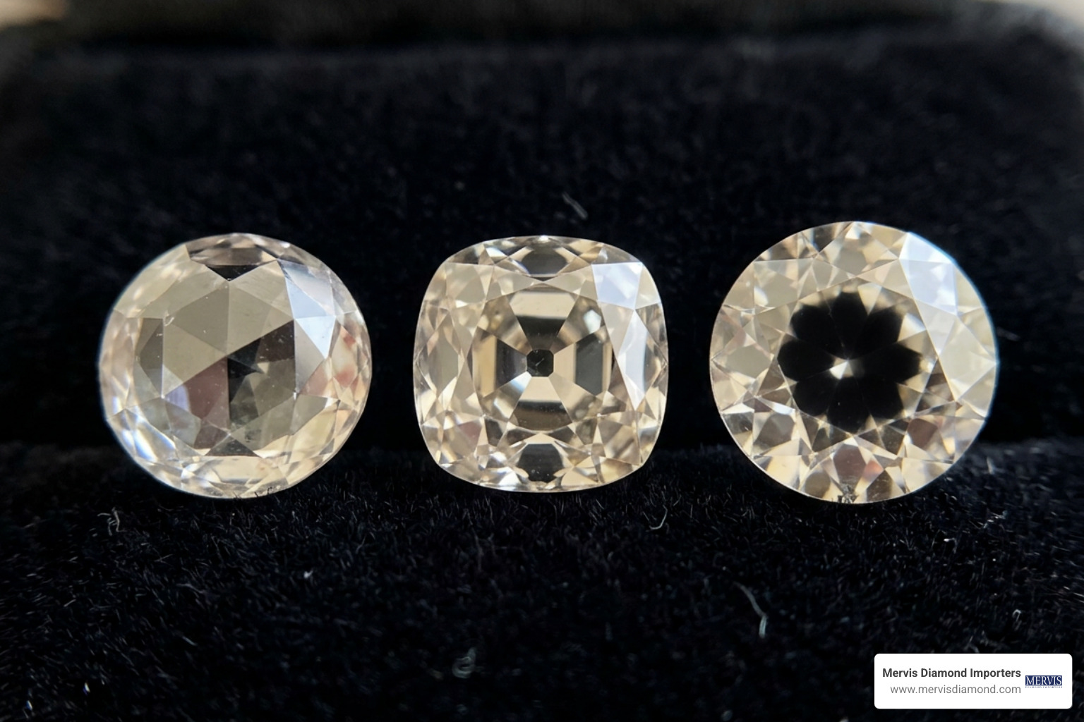 Historic diamond cutting styles including rose cut Old Mine and Old European cuts Historic diamond cutting styles including rose cut Old Mine and Old European cuts