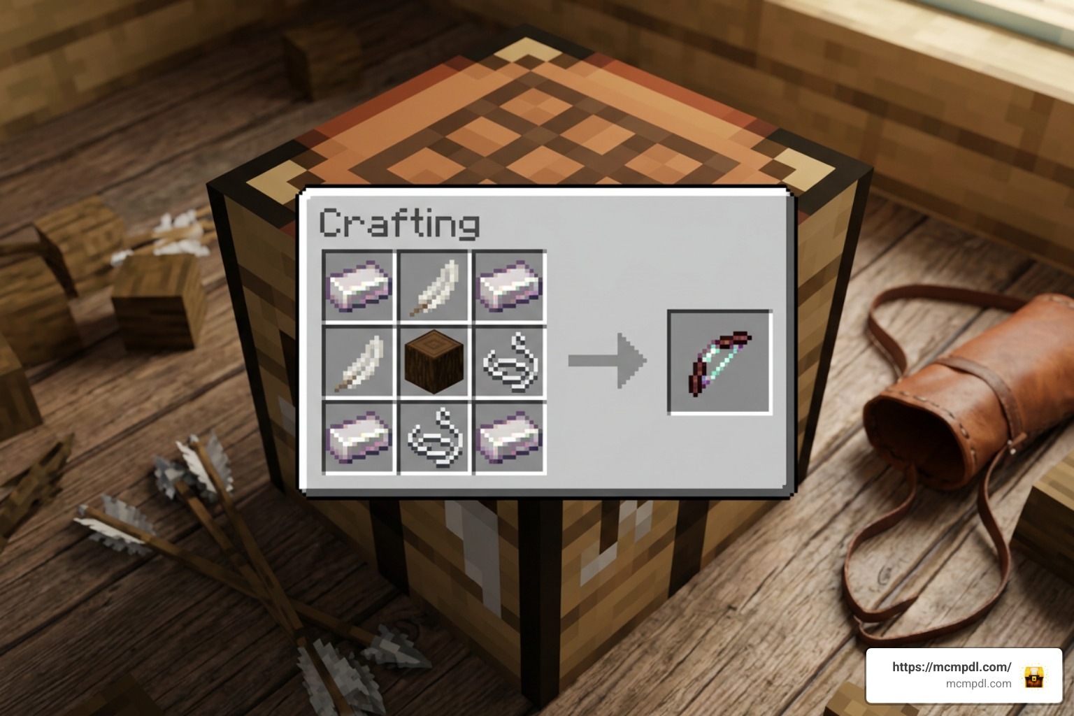 Custom bow crafting recipes in Minecraft Bedrock Custom bow crafting recipes in Minecraft Bedrock