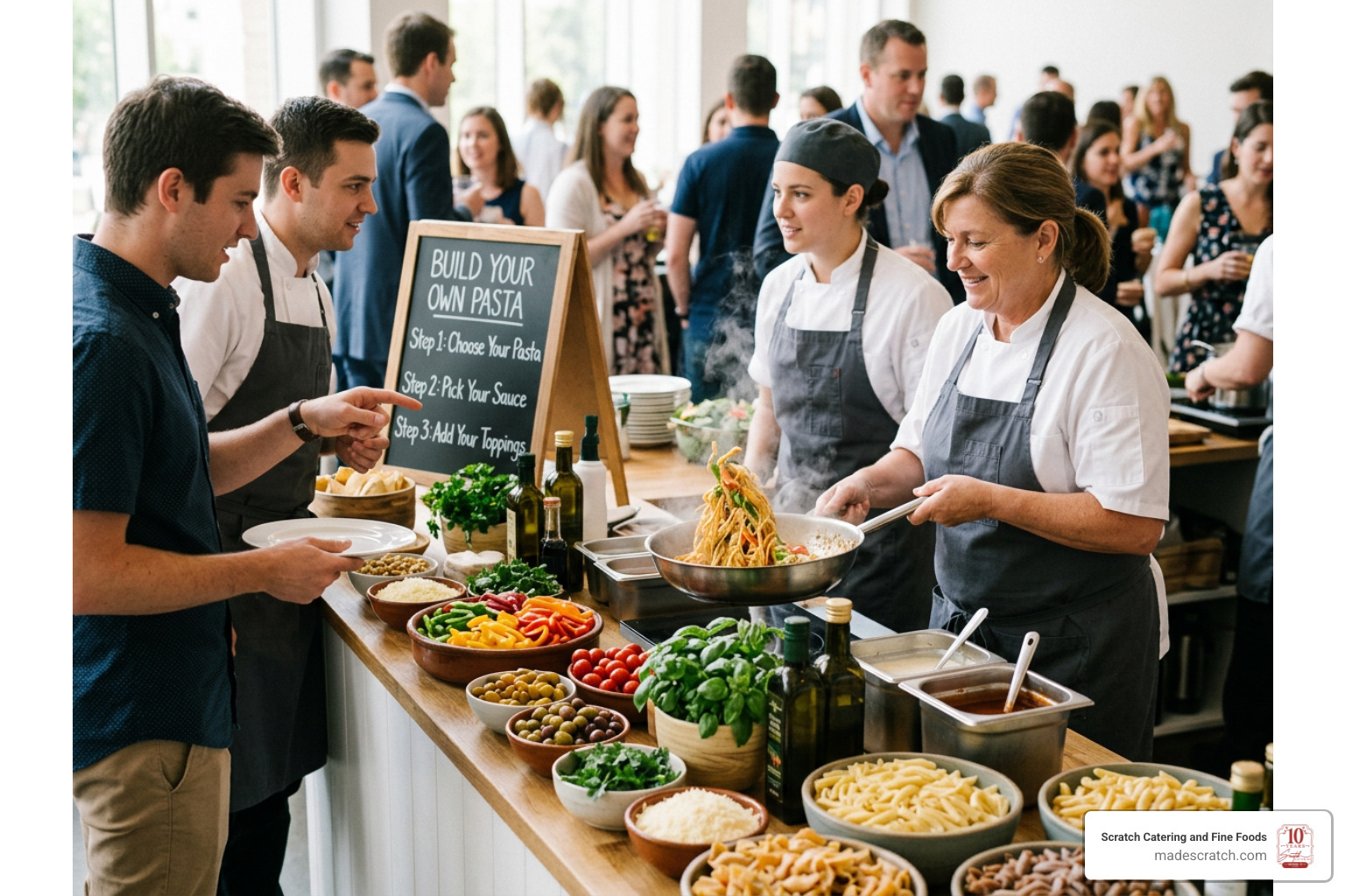 vibrant interactive food station