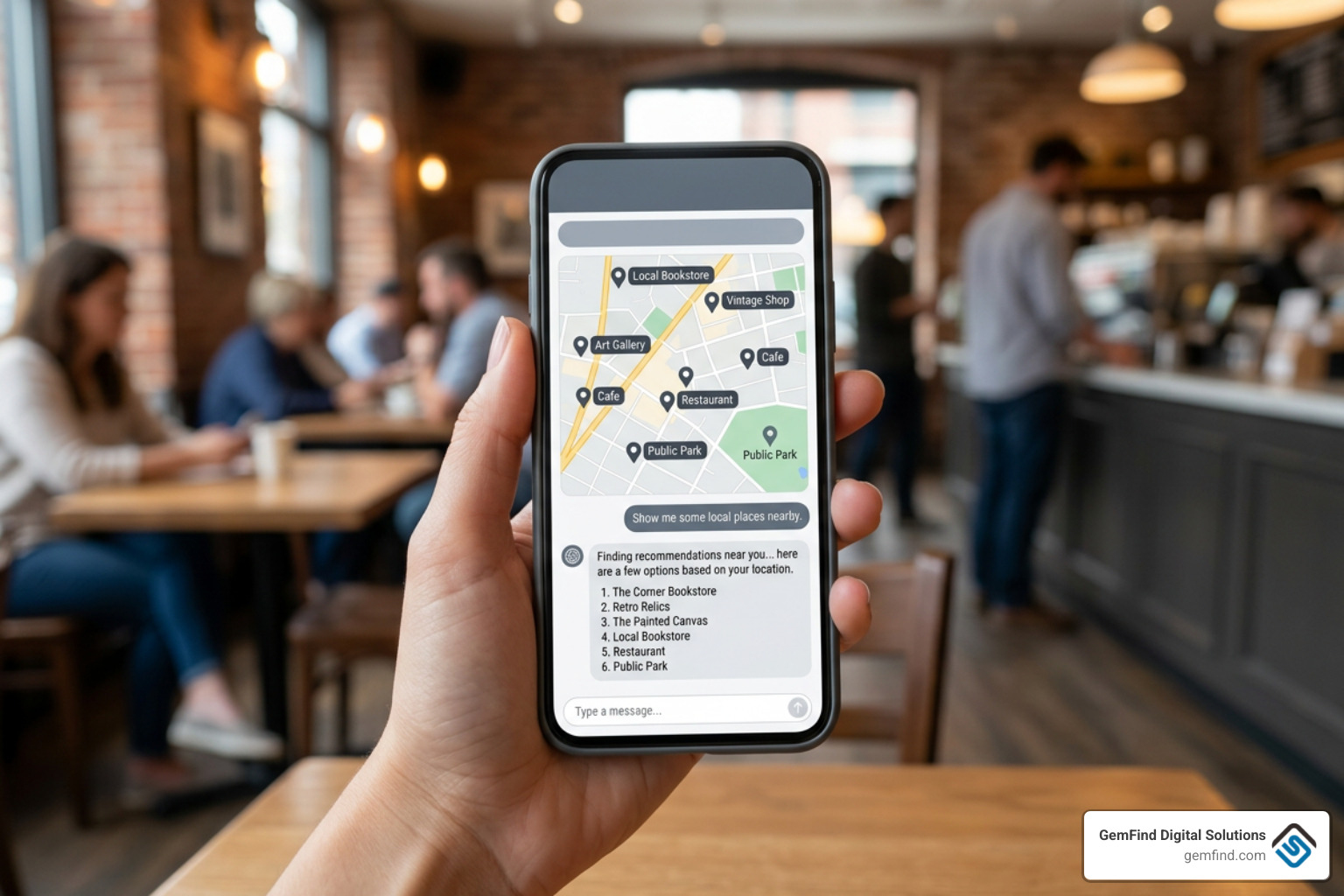 AI search engine delivering local business recommendations