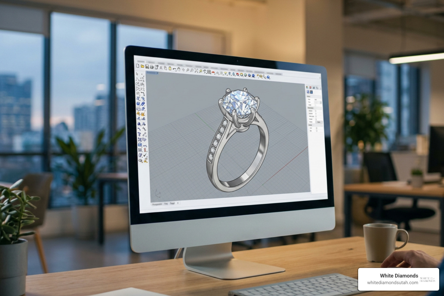 3D CAD ring rendering on a screen