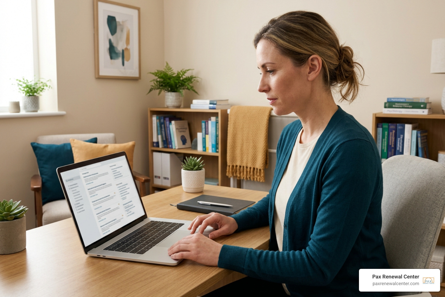 Clinical psychologist reviewing accredited continuing education certification options online Clinical psychologist reviewing accredited continuing education certification options online