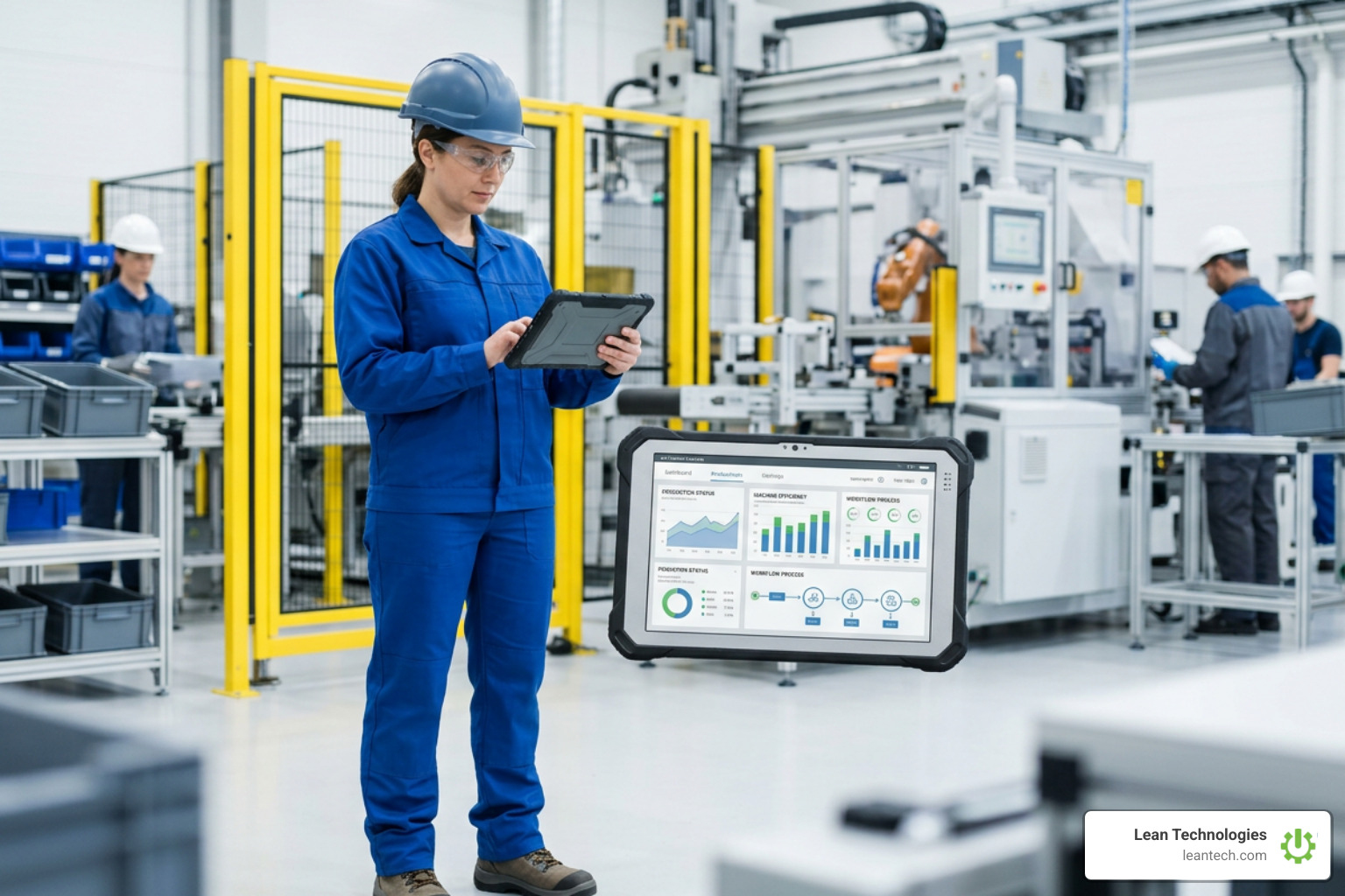 Continuous improvement workflow tracked on a shopfloor tablet interface Continuous improvement workflow tracked on a shopfloor tablet interface