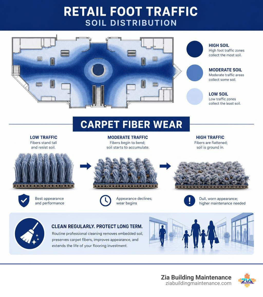 retail foot traffic soil distribution and carpet fiber wear chart infographic retail foot traffic soil distribution and carpet fiber wear chart infographic