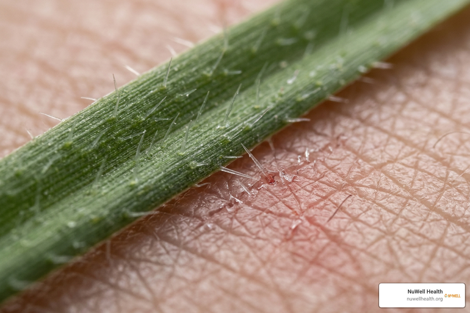 Microscopic plant trichomes causing mechanical skin abrasions