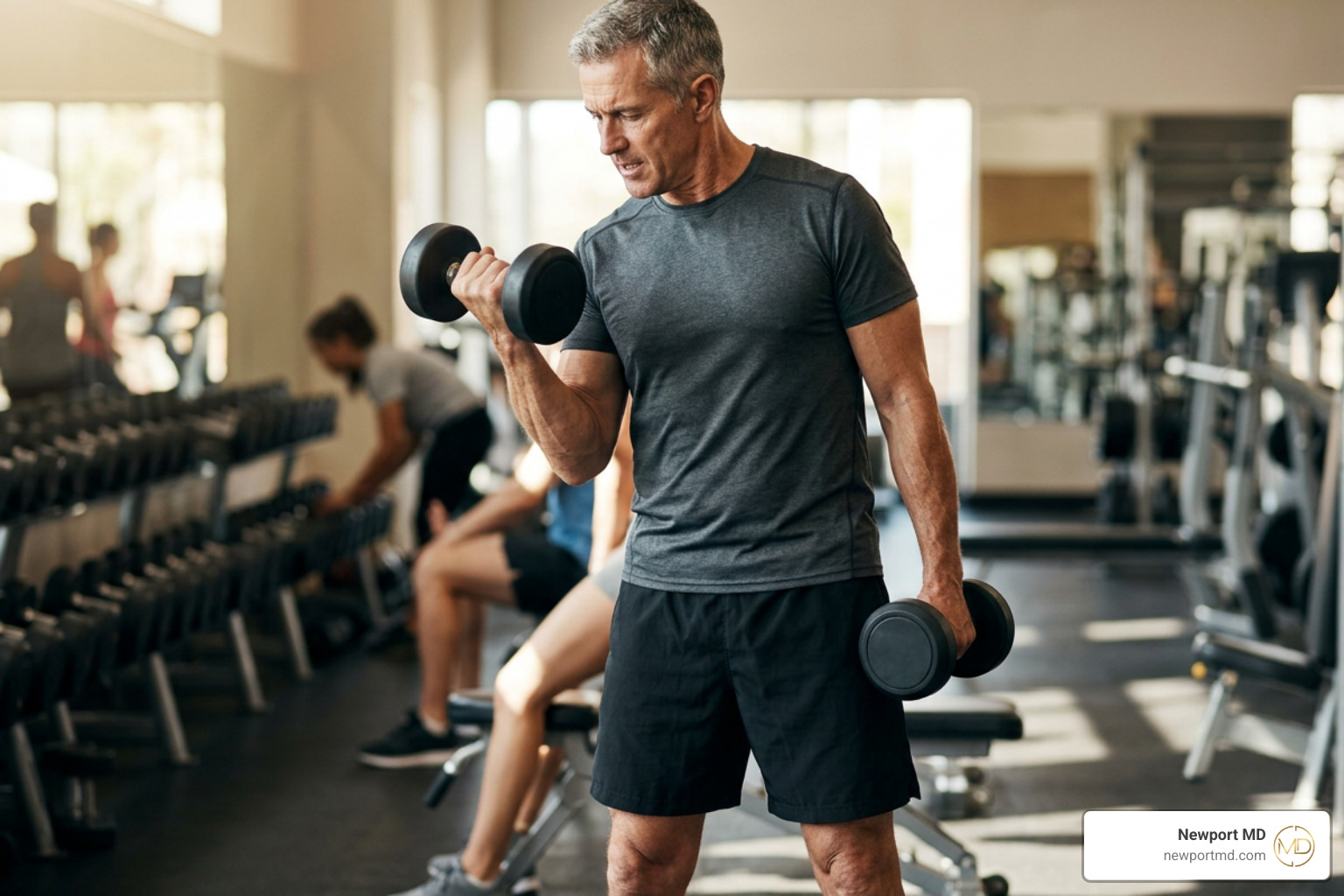 Active mature man maintaining physical fitness