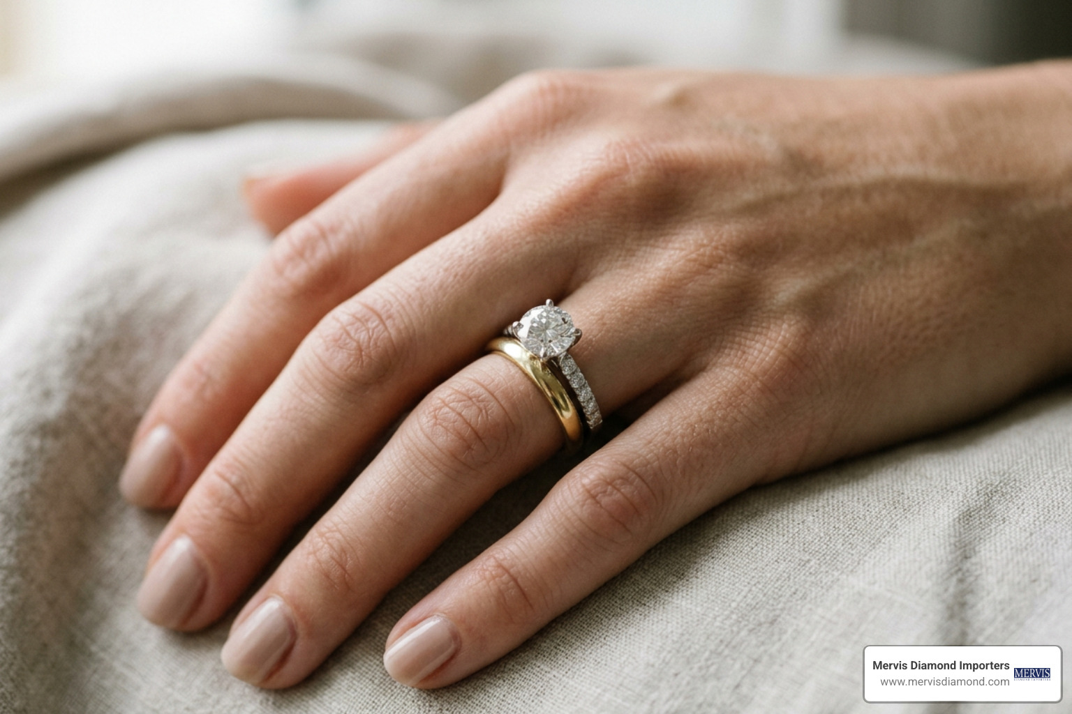 Mixed metal bridal rings stacked together Mixed metal bridal rings stacked together