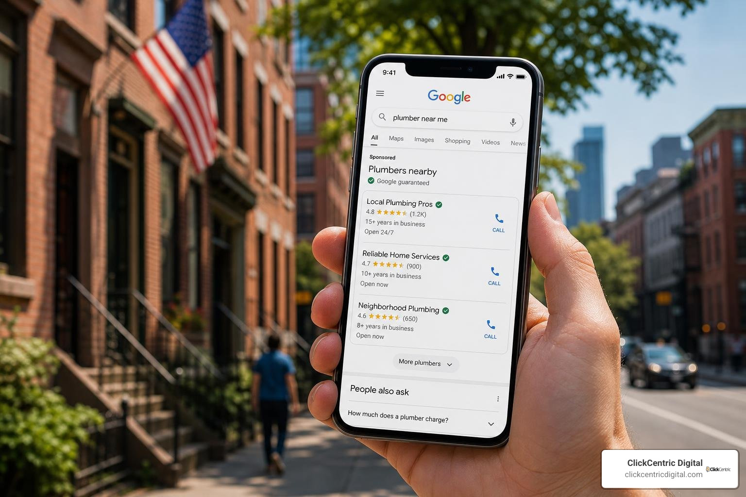 Google Local Services Ads with verification checkmarks