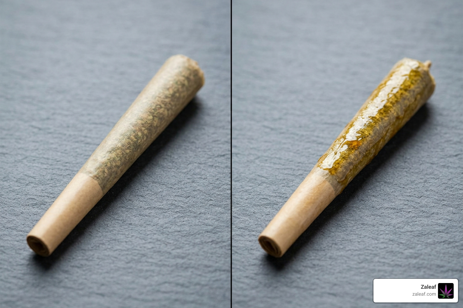 Comparison between standard cured whole flower joints and infused pre-rolls Comparison between standard cured whole flower joints and infused pre-rolls
