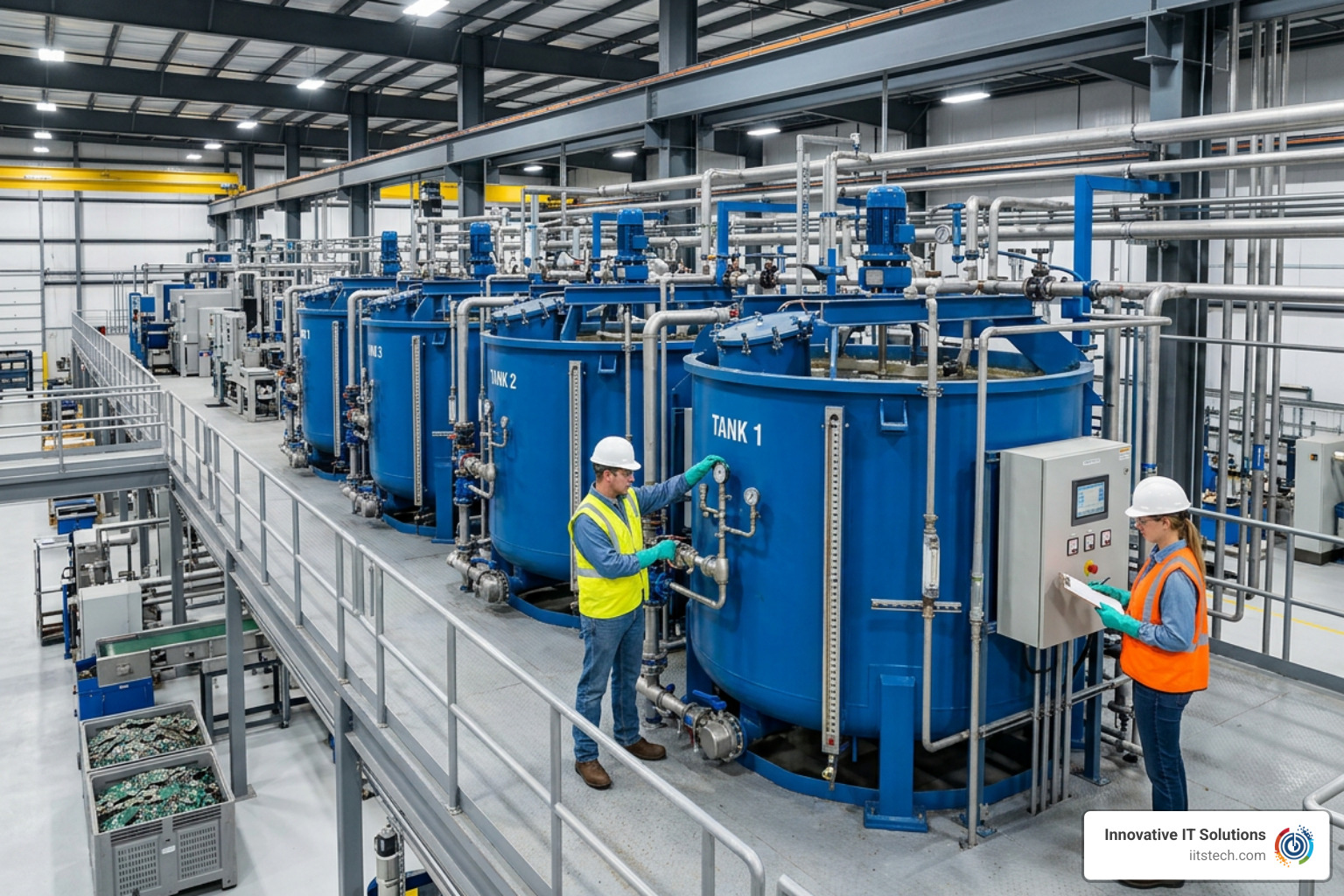 Hydrometallurgical leaching tanks recovering high-purity copper and precious metals