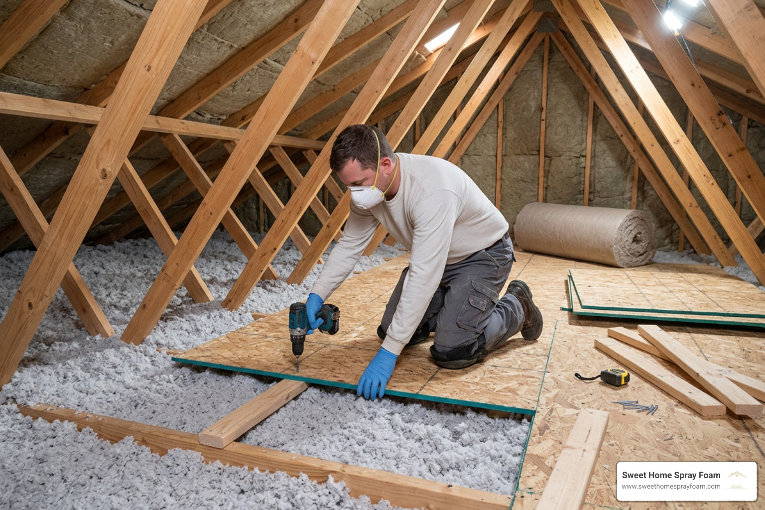 Attic floor installation step by step