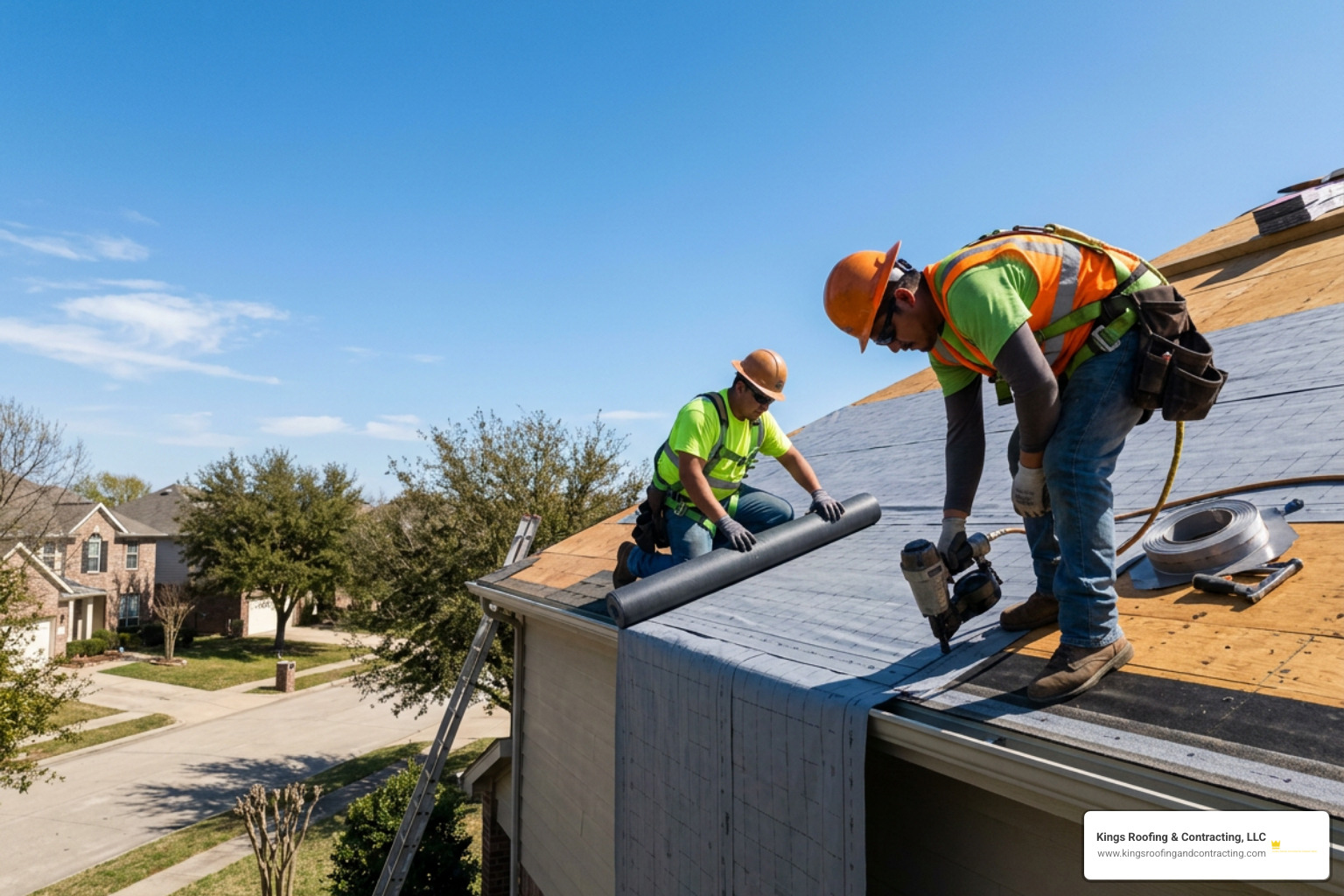 roofers installing synthetic underlayment and starter strip roofers installing synthetic underlayment and starter strip