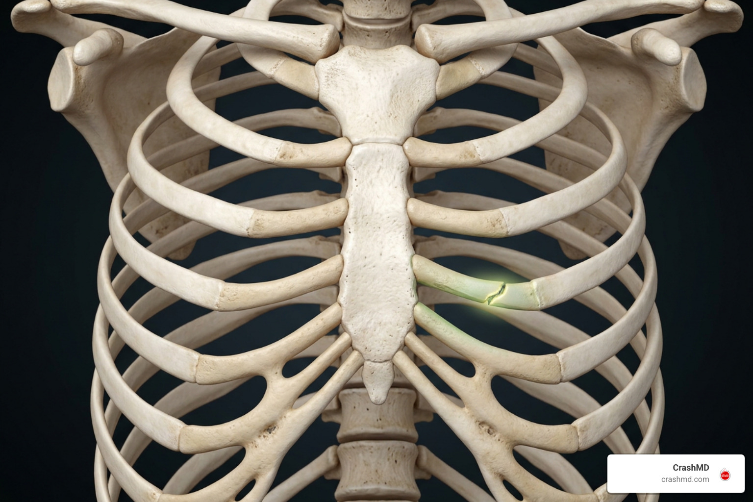 Advanced 3D CT reconstruction identifying costal cartilage fracture