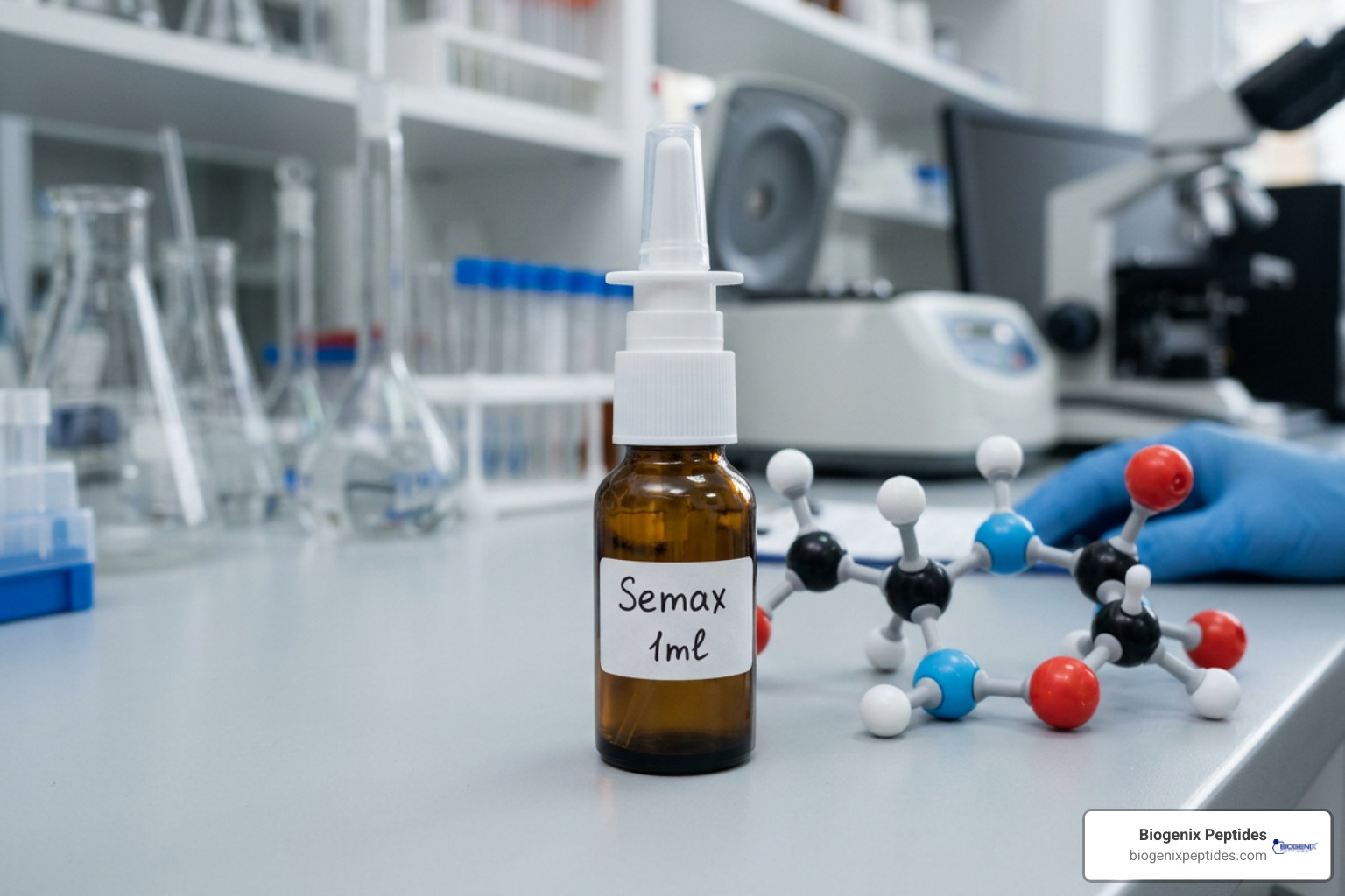 Biochemical pathway model for Semax neuropeptide