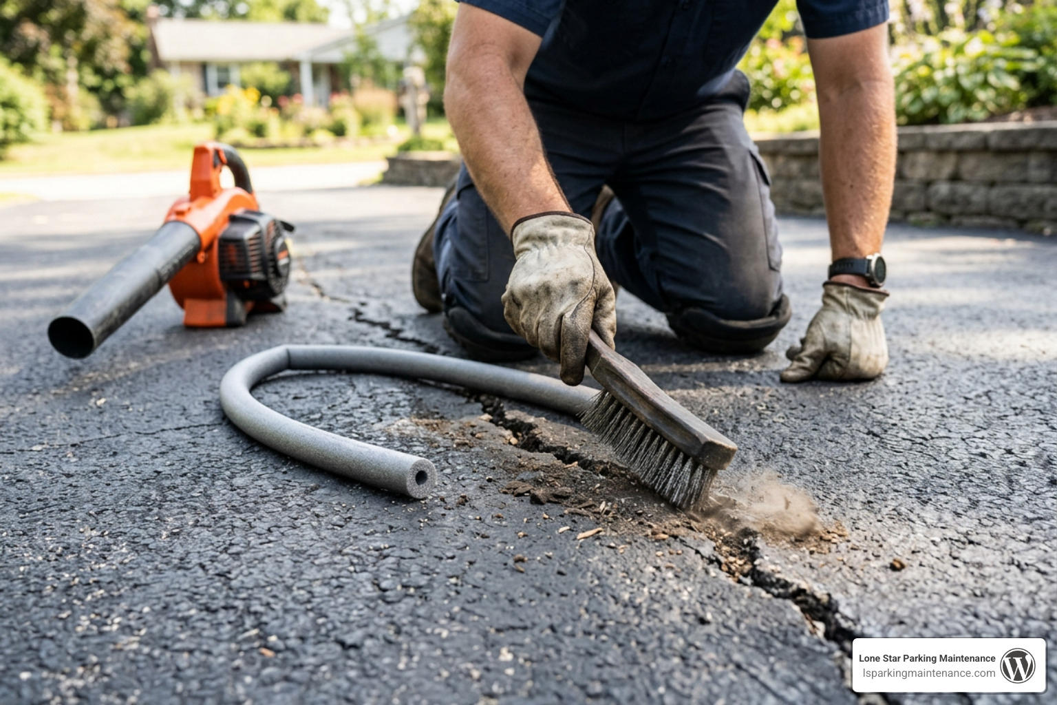 driveway crack preparation and leveling driveway crack preparation and leveling