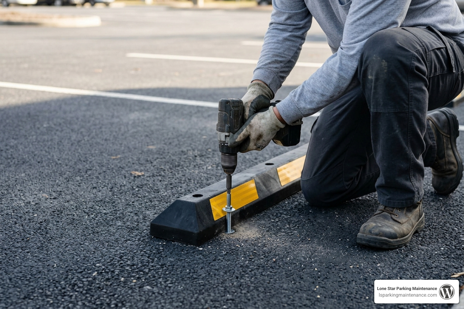anchoring hardware being secured into asphalt anchoring hardware being secured into asphalt