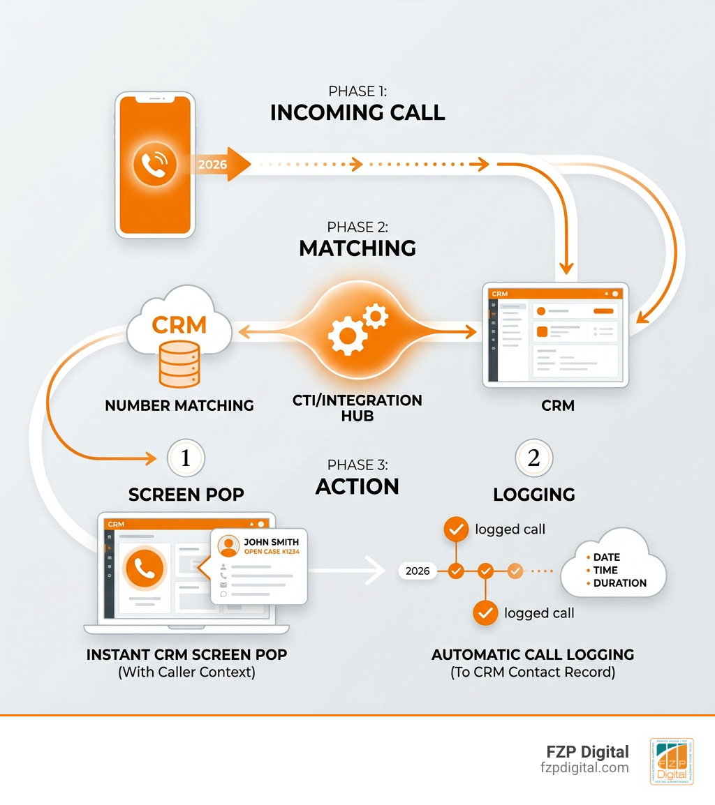 CRM CTI integration guide header with FZP Digital logo