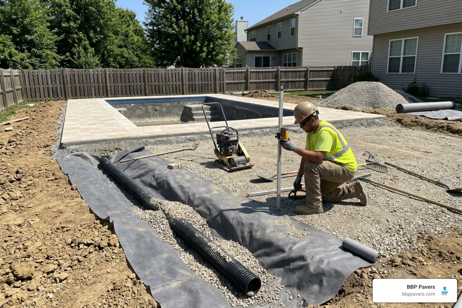 pool deck base preparation and drainage installation pool deck base preparation and drainage installation