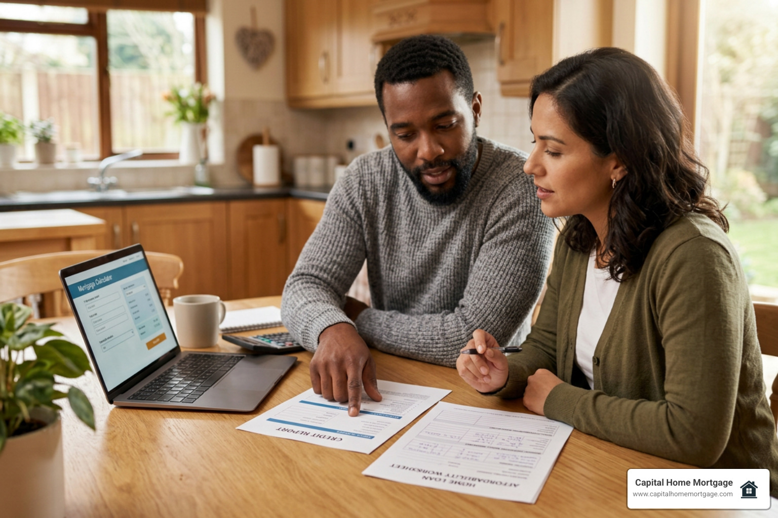 Borrower reviewing credit score tiers and loan affordability reports Borrower reviewing credit score tiers and loan affordability reports