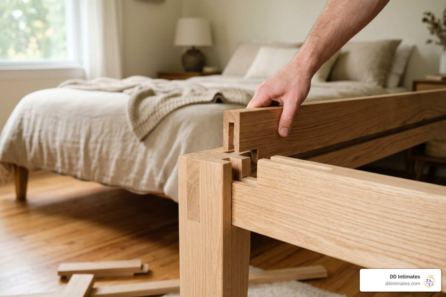 Japanese joinery zero-tool bed frame assembly