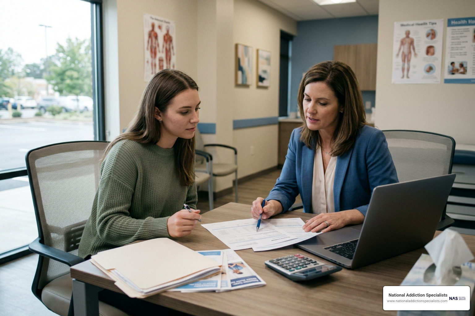 Patient reviewing healthcare insurance and treatment pricing options Patient reviewing healthcare insurance and treatment pricing options