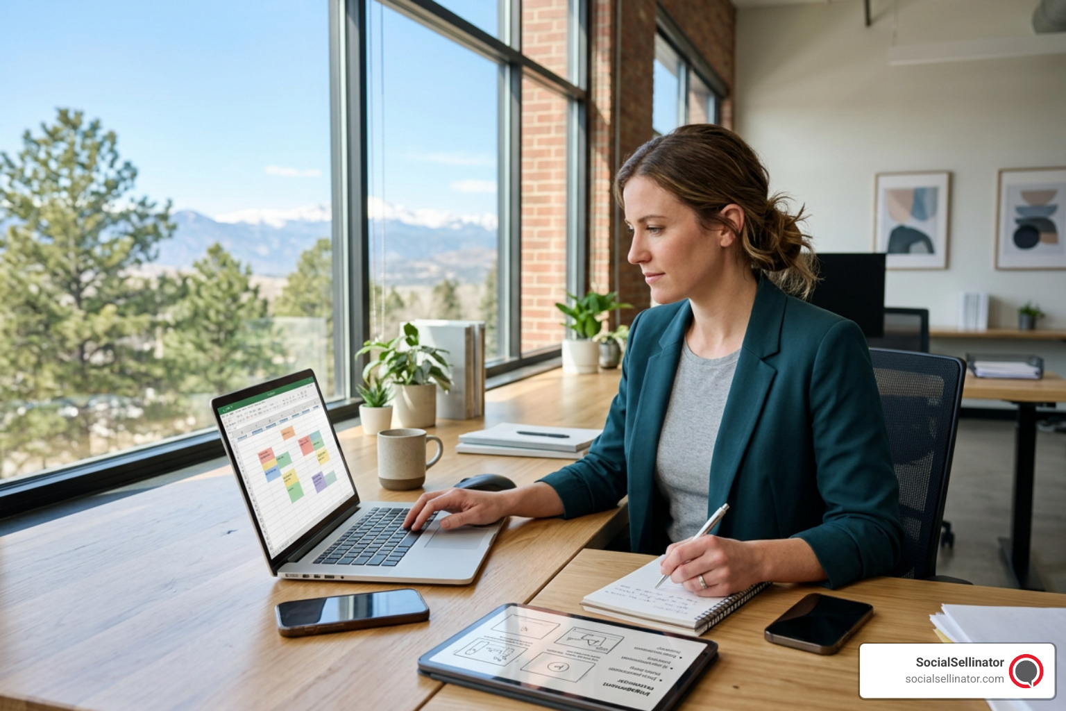 Colorado business social media strategy - marketer planning short-form video and LinkedIn content