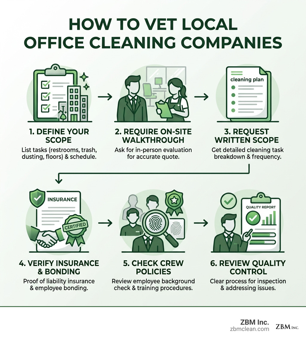 Infographic showing how to vet local office cleaning companies infographic Infographic showing how to vet local office cleaning companies infographic