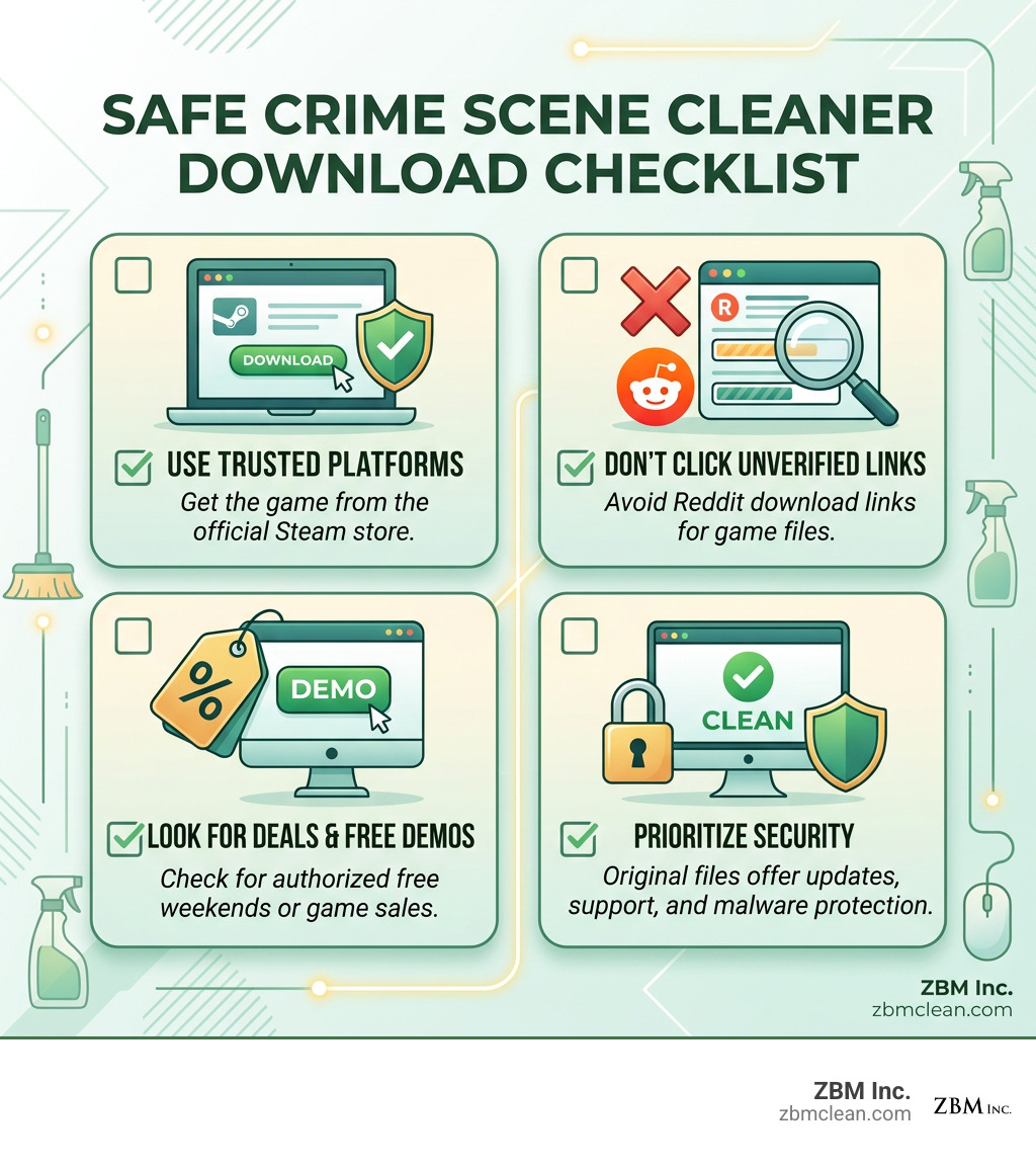 Safe Crime Scene Cleaner download checklist infographic