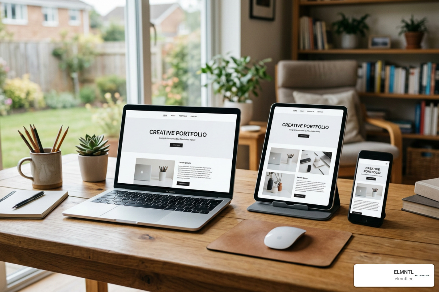 Multi-device personal website template preview
