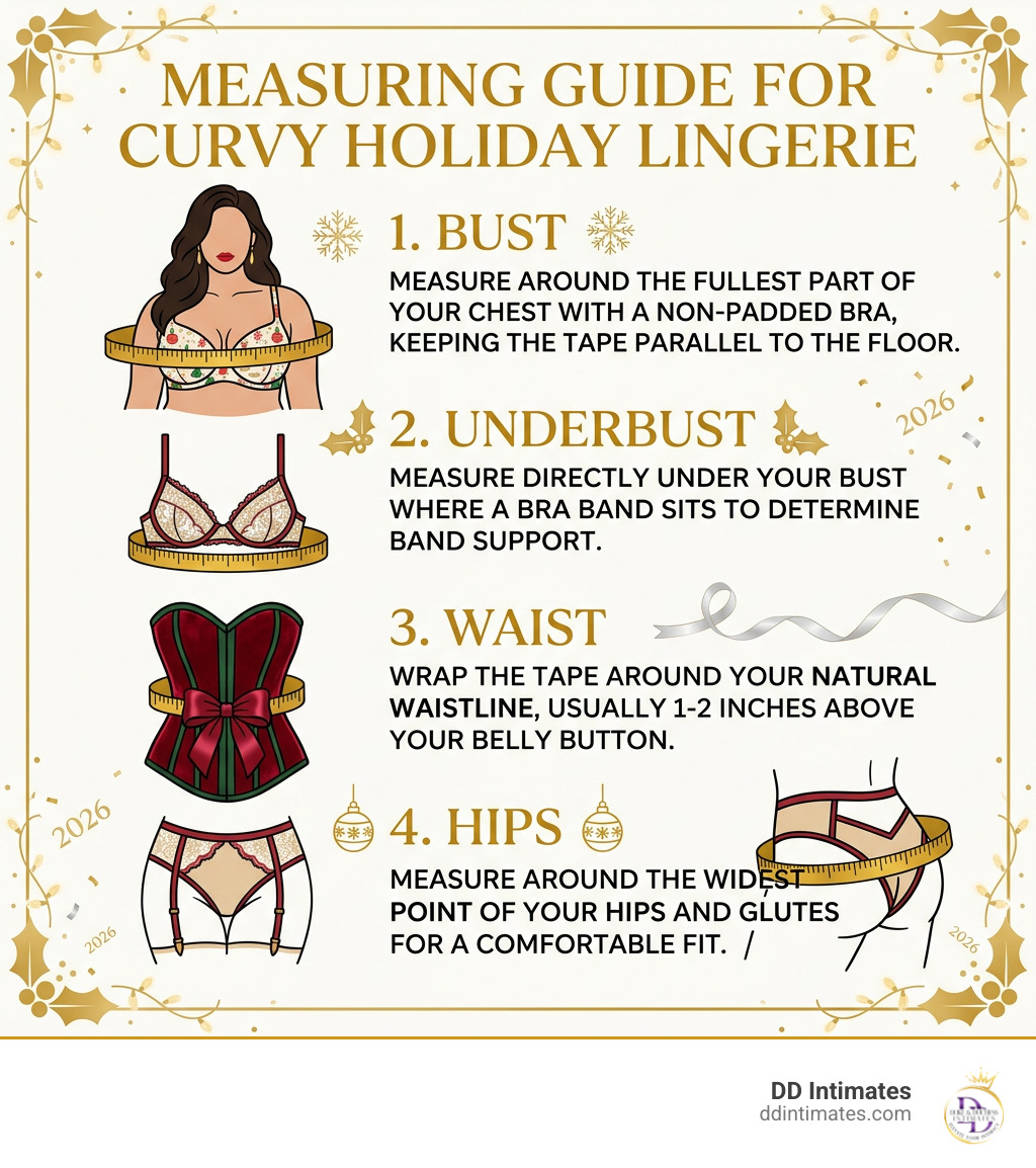Measuring guide for curvy holiday lingerie infographic Measuring guide for curvy holiday lingerie infographic